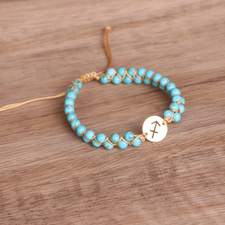 Olivenorma Zodiac Crystal Healling Balance Wrap Bracelet - Sagittarius&Turquoise - image 21