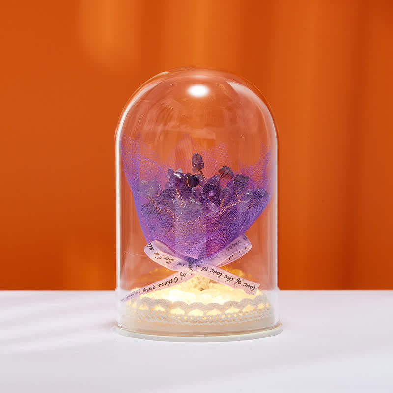 Olivenorma Natural Crystal Glass Cover Feng Shui Tree Decoration - Dark Amethyst & Bouquet - image 30