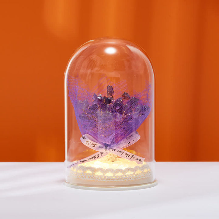 Olivenorma Natural Crystal Glass Cover Feng Shui Tree Decoration - Dark Amethyst & Bouquet - image 30