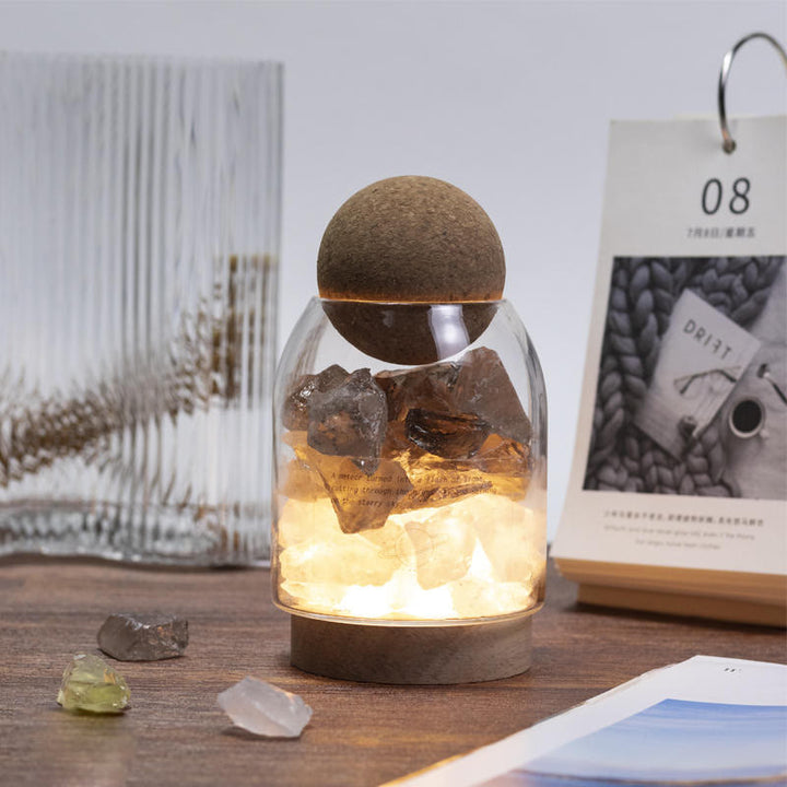 Olivenorma Diffuser Flameless Essential Oil Crystal Aromatherapy Lamp - Smoky Quartz&Clear Crystal - Lavender (Soothes the Spirit) - image 5