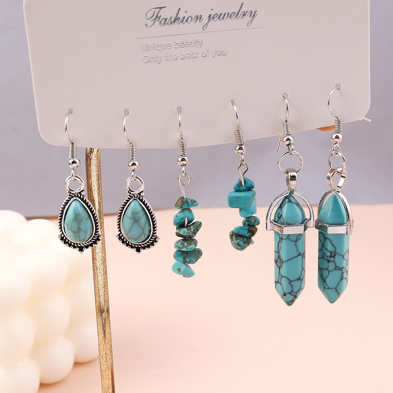 Olivenorma Turquoise Earrings Multi-layered Necklace Set - Earrings Set - image 7