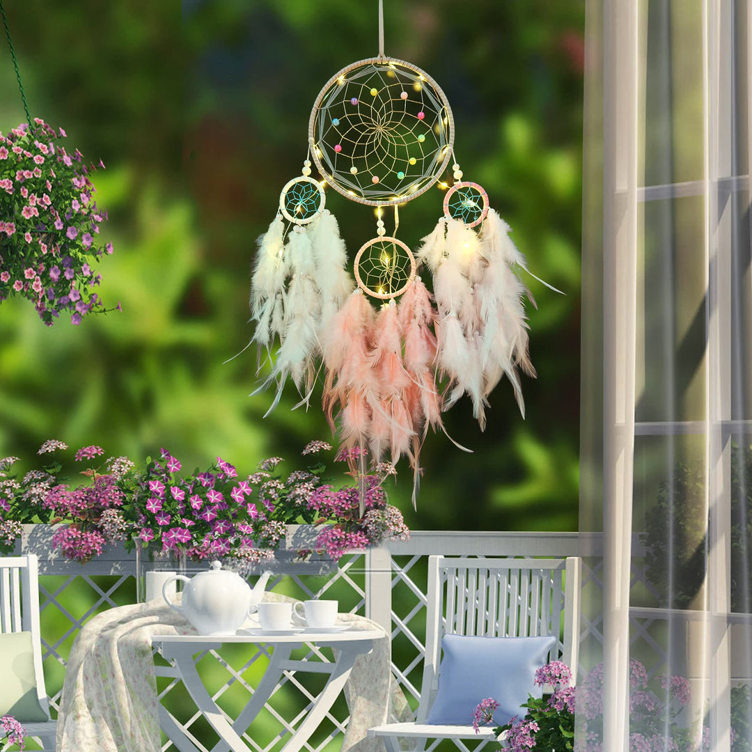 Olivenorma Indian Style Three Ring Feather Dream Catcher - image 9
