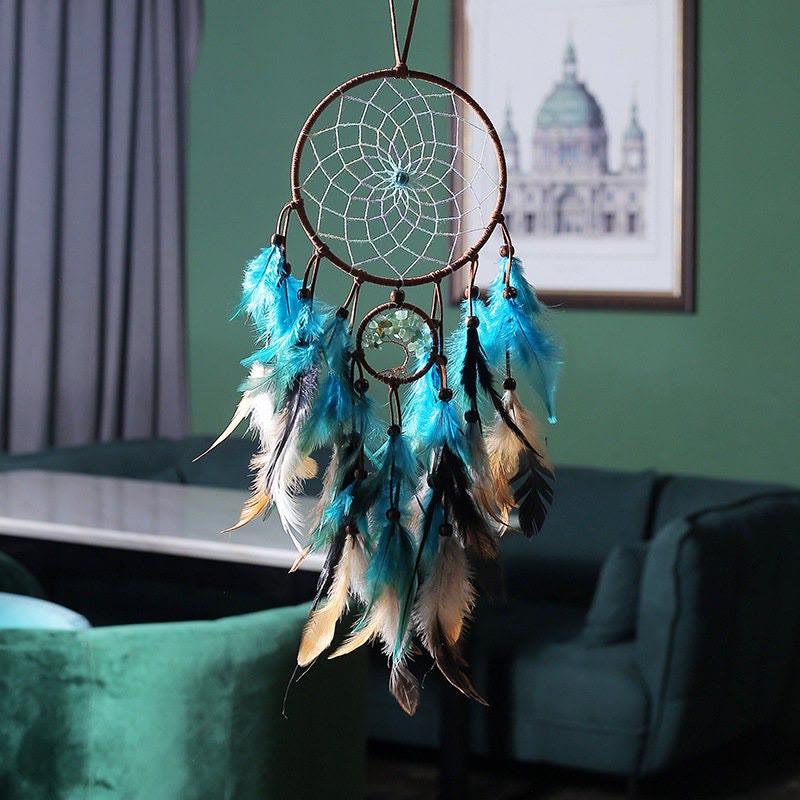 Olivenorma Green Aventurine Tree Of Life Feather Dream Catcher - image 1