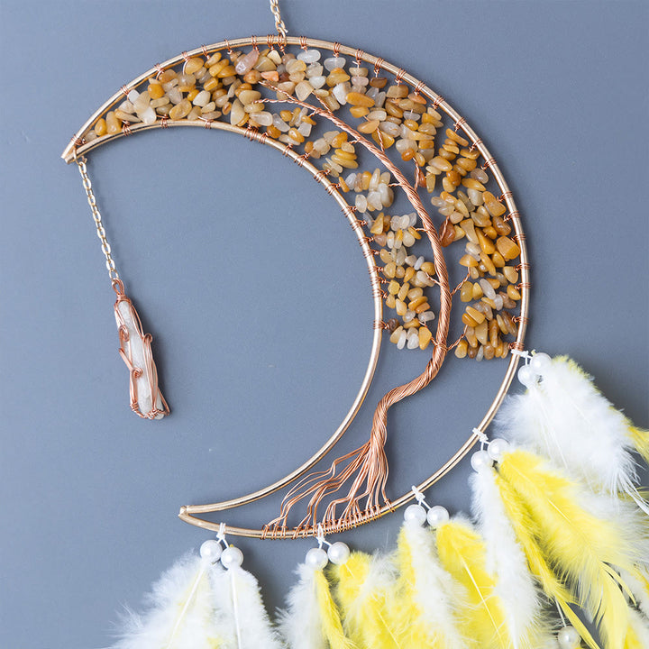 Olivenorma Natural Gravel Woven Tree of Life Moon Dream Catcher - image 24