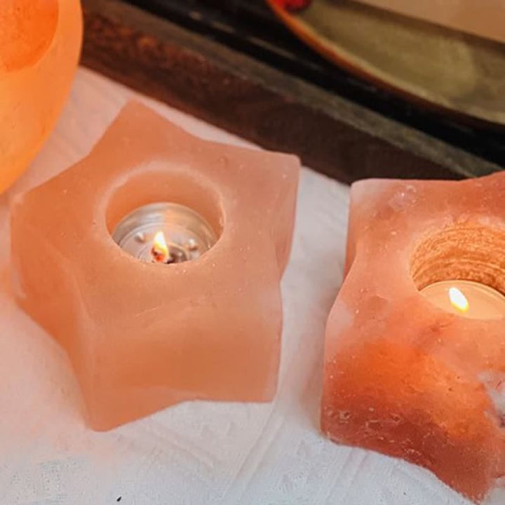 Olivenorma Star Shape Candle Holder Himalayan Pink Salt Lamp - image 5