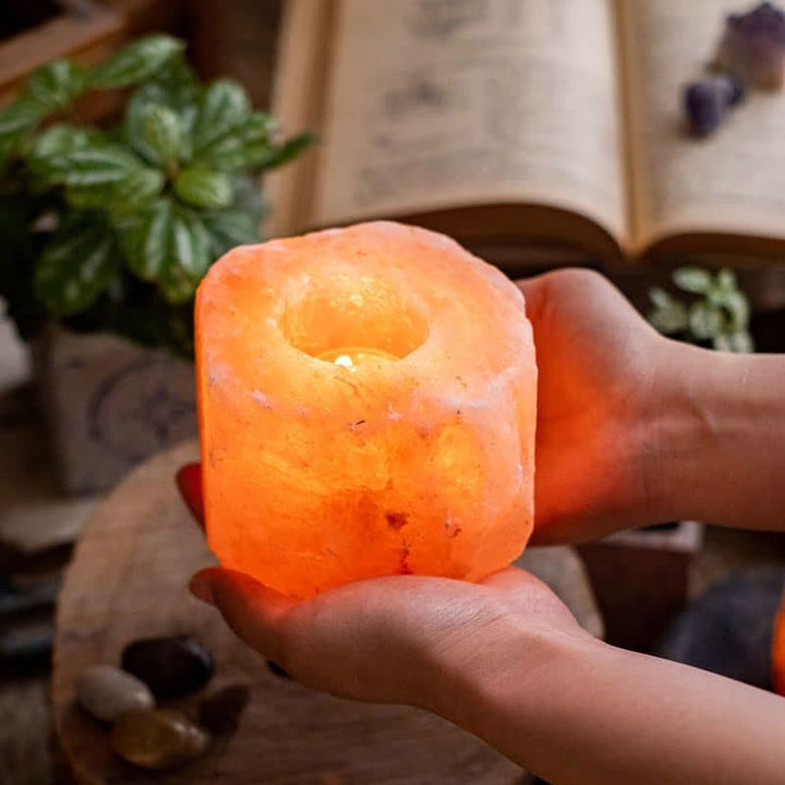 Olivenorma Romantic Hand Carved Candle Holder Himalayan Pink Salt Lamp - image 3