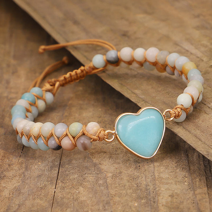 Natural Turquoise Heart Bracelet - Turquoise - image 0