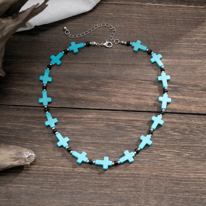 Olivenorma Turquoise Cross Strand Necklace - image 6