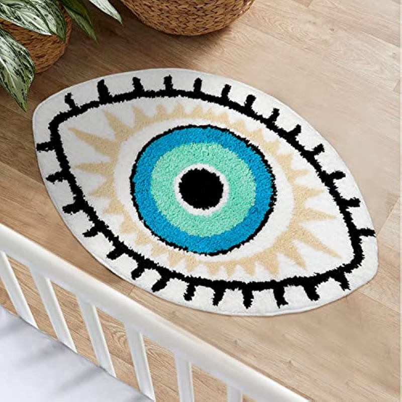 Olivenorma 1pc Absorbent White Evil Eye Rugs Carpet - image 1