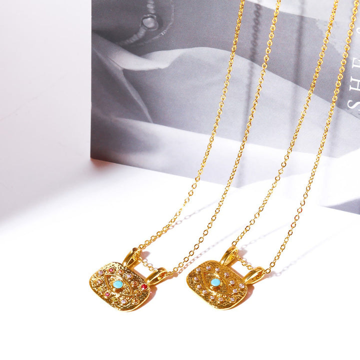 Olivenorma Evil Eye Copper Gold Plated Zircon Necklace - image 5