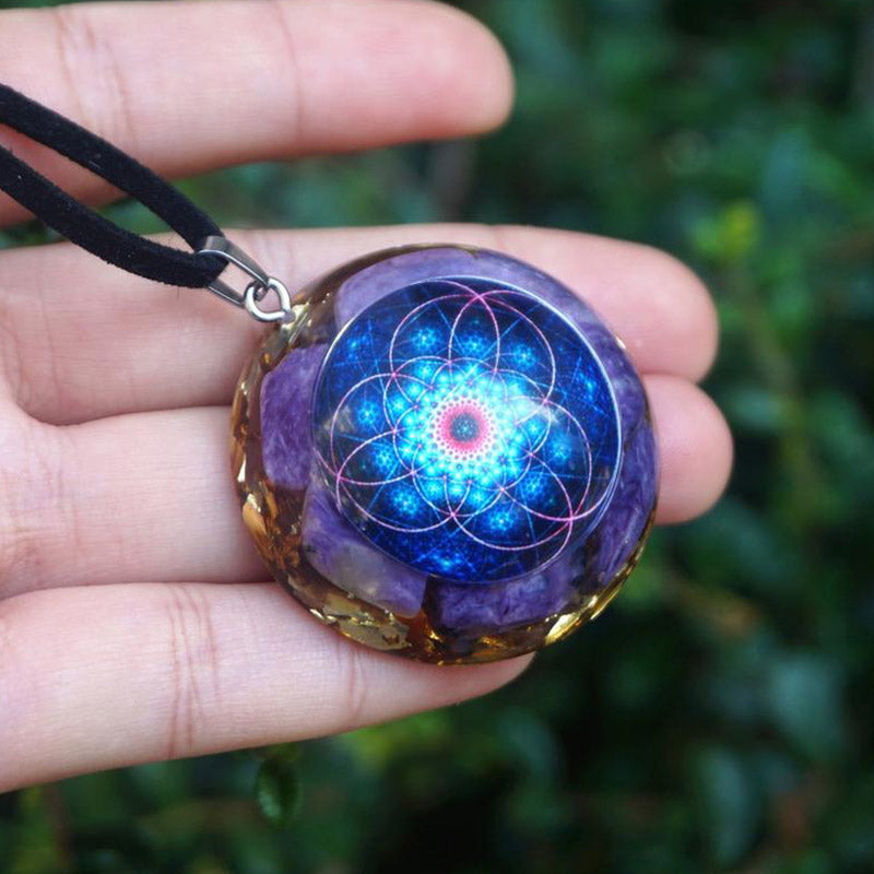 Olivenorma Natural Charoite Pendant Necklace - image 1
