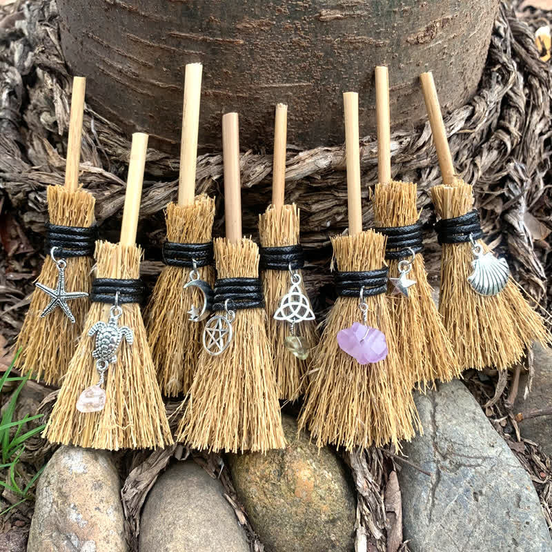 Olivenorma Handmade Mini Crystal Turtle Broom Ornament - image 0