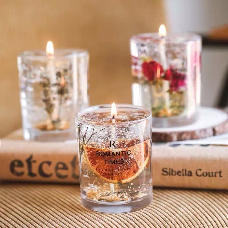 Olivenorma Romantic Real Flower Aromatherapy Candle - Jelly & 350g - Sandalwood & Desert Land - image 2