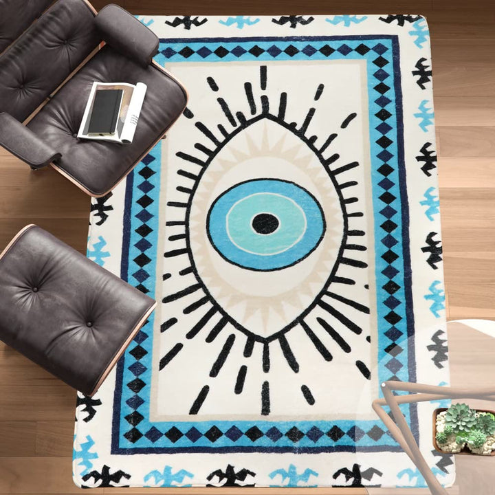 Olivenorma Blue Evil Eye Antibacterial Washable Rugs Carpet - image 4