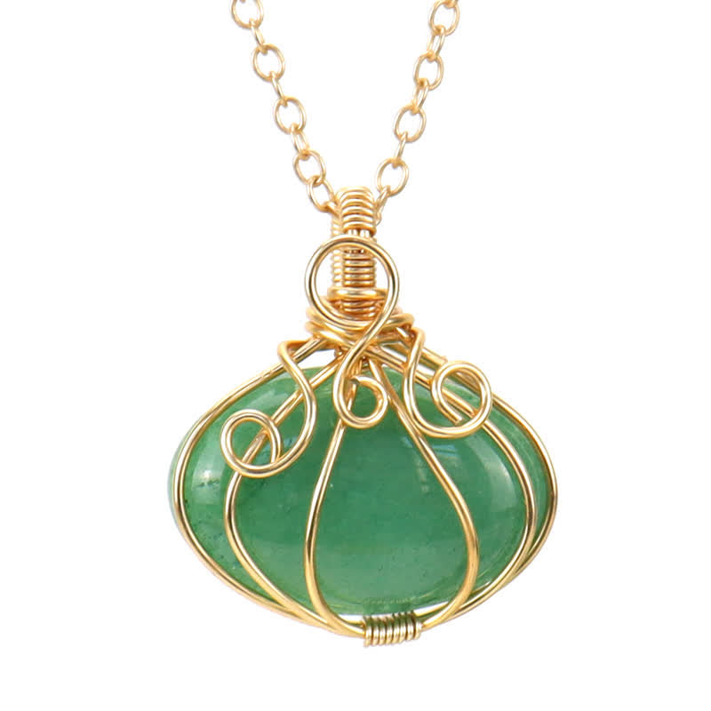 Olivenorma GUARDIAN PUMPKIN - Creative Pumpkin Crystal Necklace - Green Aventurine - image 9