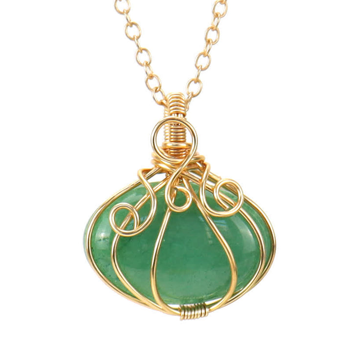 Olivenorma GUARDIAN PUMPKIN - Creative Pumpkin Crystal Necklace - Green Aventurine - image 9