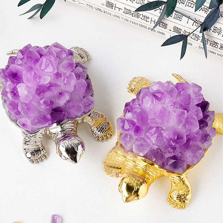 Olivenorma Natural Crystal Cluster Turtle Ornament Lamp Gemstone Decoration - image 30