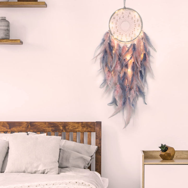 Olivenorma LED Light Up Handmade Feather Dream Catcher - image 2