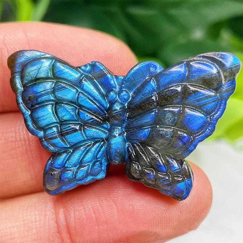 Olivenorma Natural Labradorite Moon Face Ornaments Gemstone Decoration - Butterfly #Labradorite - image 23