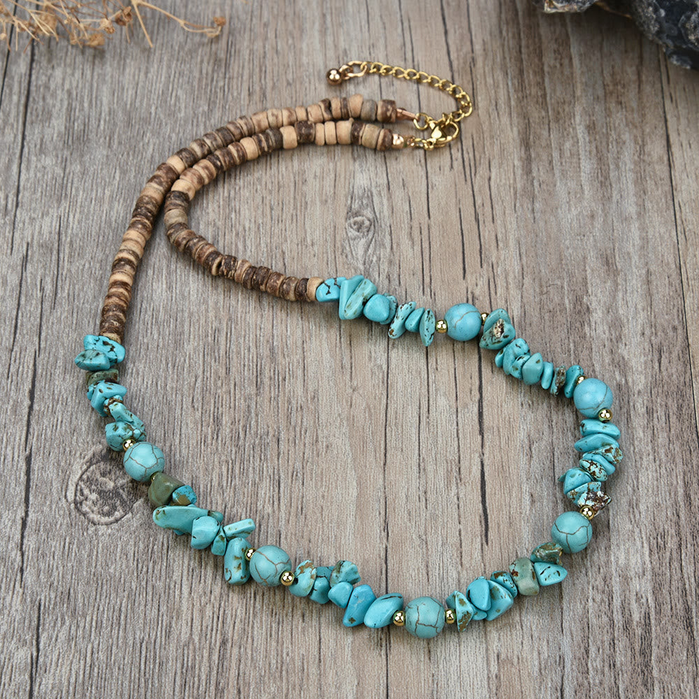 Olivenorma Natural Stone Beaded Ball Pendant Necklace - Turquoise - image 12