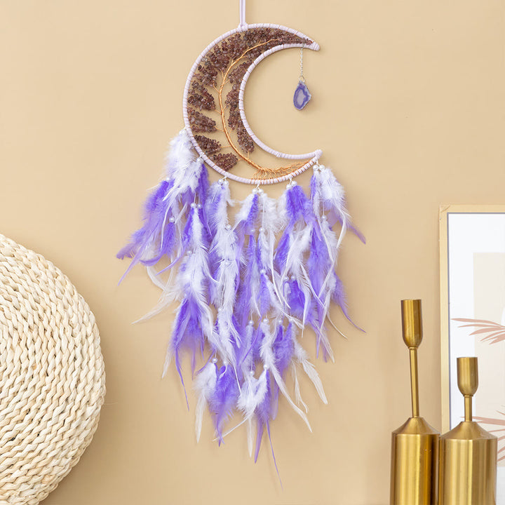 Olivenorma Natural Gravel Woven Tree of Life Moon Dream Catcher - image 38