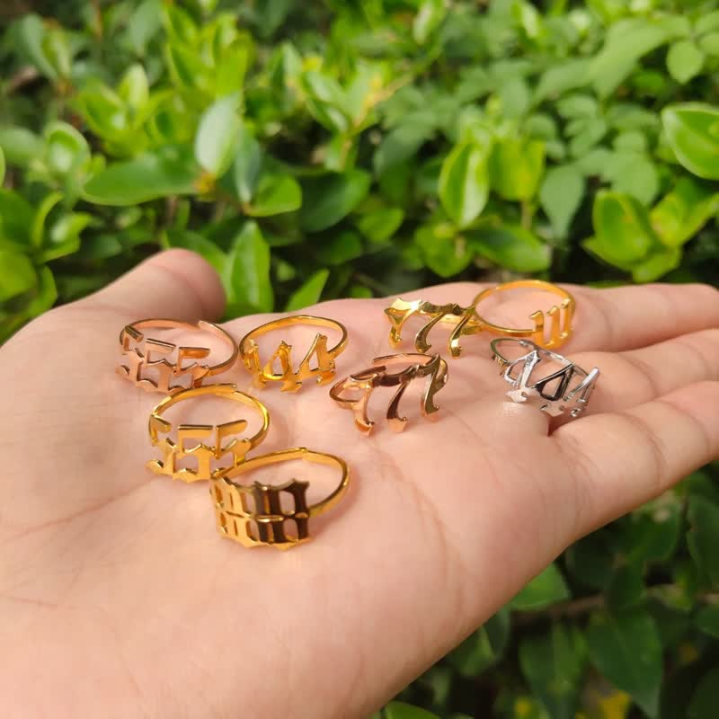 Angel Number Minimalist Lucky Ring - image 1