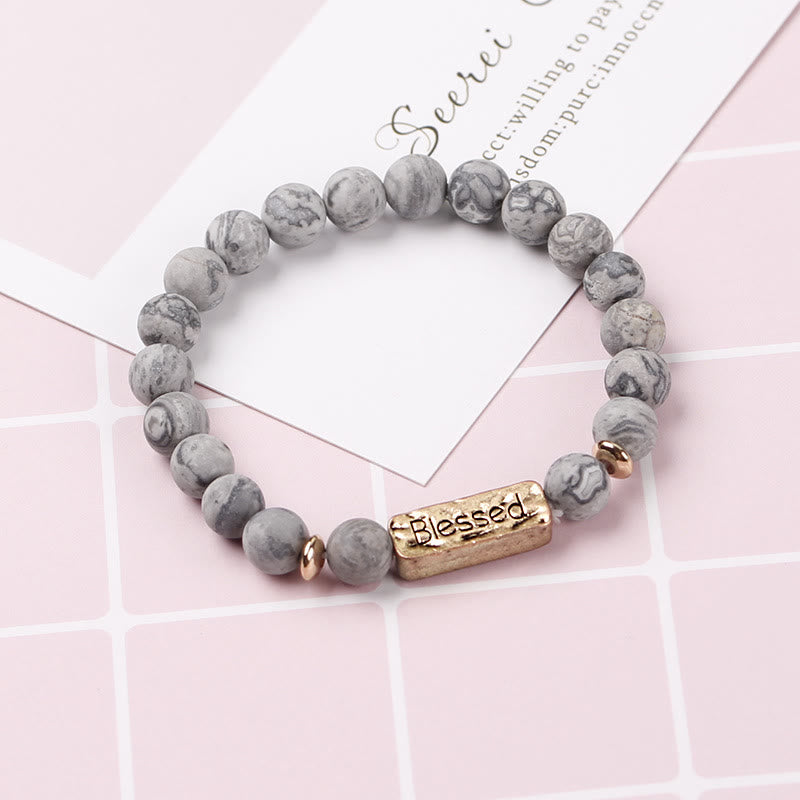 Olivenorma Natural Gemstone Blessed Engraving Bracelet - image 9