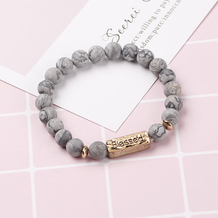 Olivenorma Natural Gemstone Blessed Engraving Bracelet - image 9