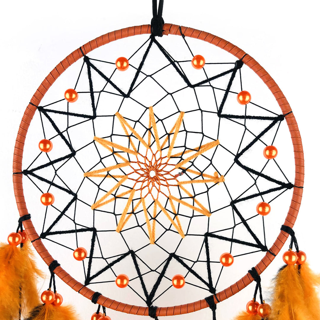 Olivenorma Acrylic Beads Orange Feather Handmade Halloween Dream Catcher - image 3