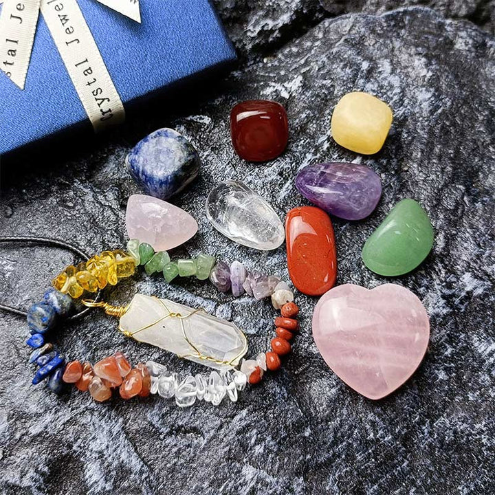 Chakra Healing Pendant Bracelet Crystal Set - image 5
