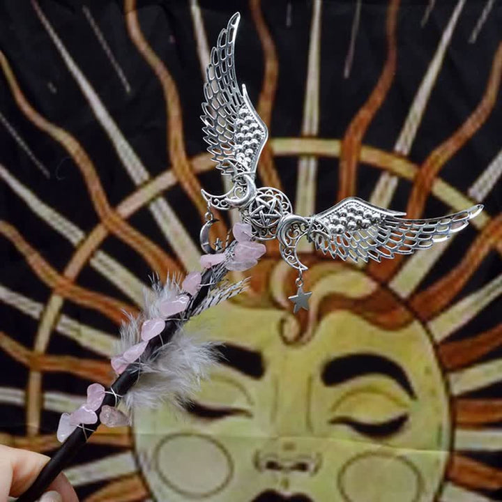 Olivenorma Natural Fairy Moon With Feather Crystal Wands - image 15