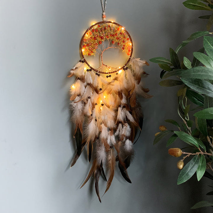 Olivenorma Acrylic Beads Tree of Life Feather Dream Catcher - image 4