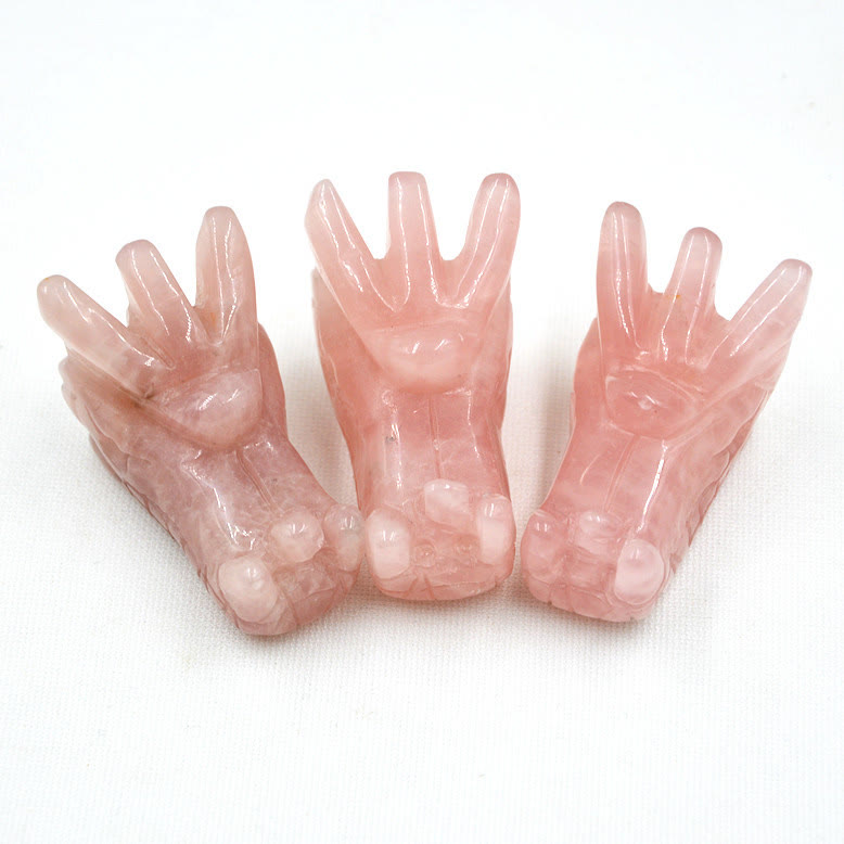 Olivenorma Crystal Dragon Head Gem Crafts Gemstone Decoration - Rose Quartz - image 1