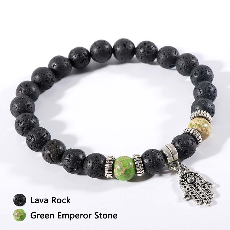 Malachite Tiger Eye Lava Stone Bracelet - Green Emperor Stone - image 10