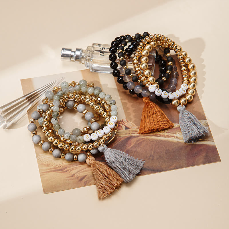 Olivenorma Set of 6 Engraved Natural Crystal Bracelets - image 36