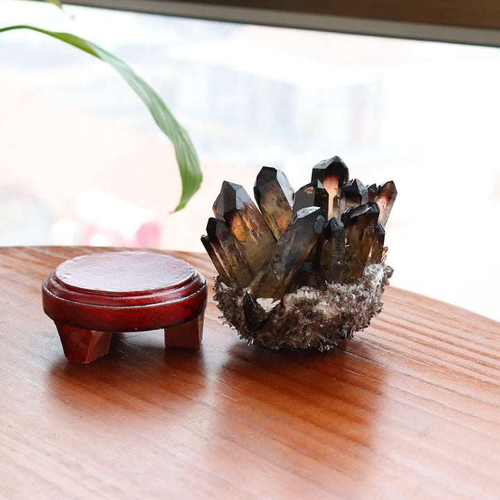 Olivenorma Natural Smoky Quartz Cluster Gemstone Decoration - image 6