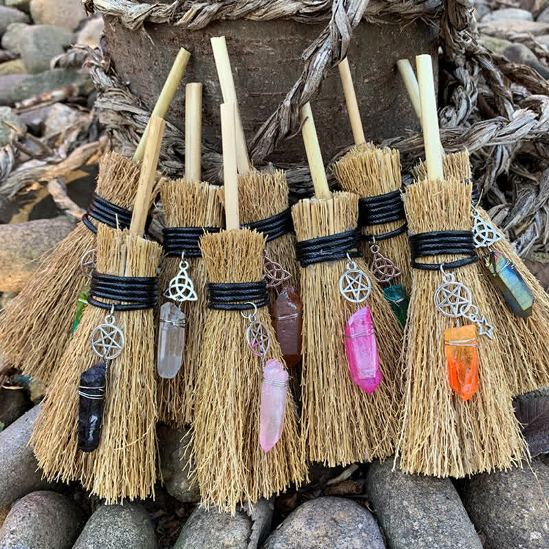 Olivenorma Handmade Mini Broom Crystal Ornamet - image 0
