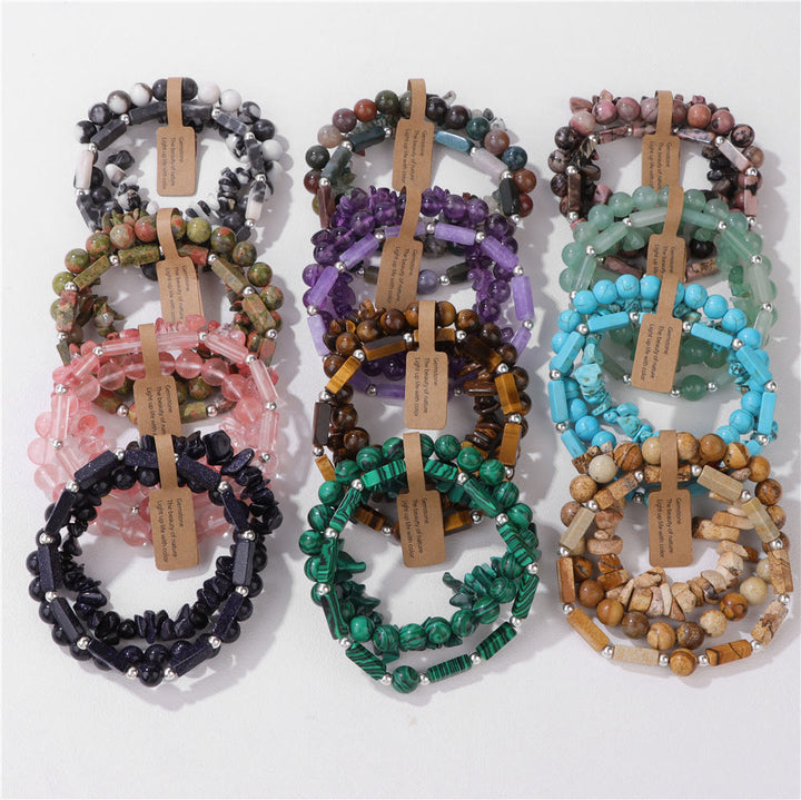 Olivenorma Natural Stone Irregular Three Layer Bracelet Set - image 42