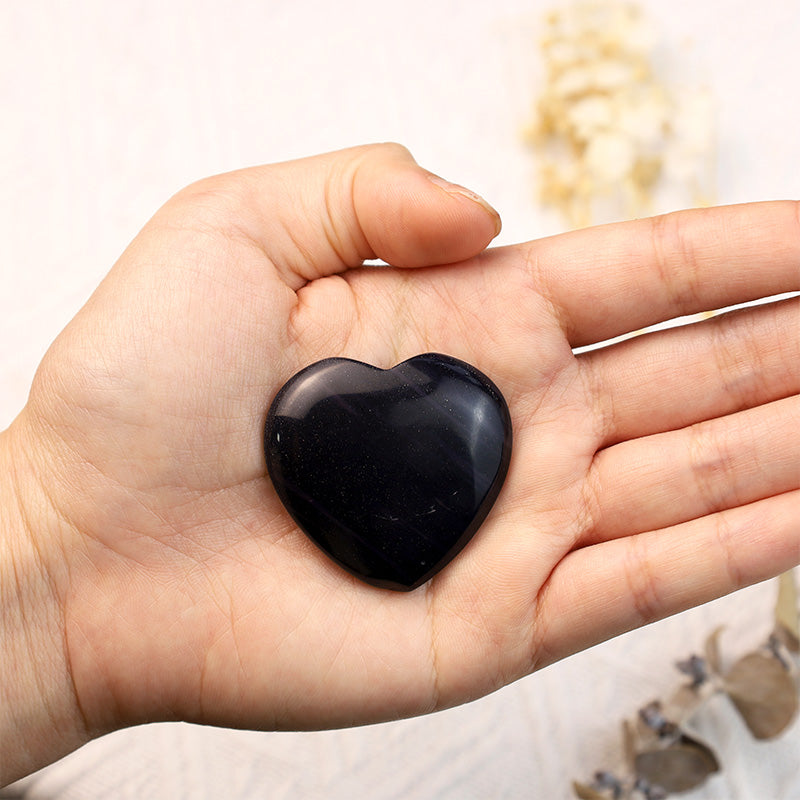 Olivenorma Black Obsidian Protection Heart Worry Stone - image 1