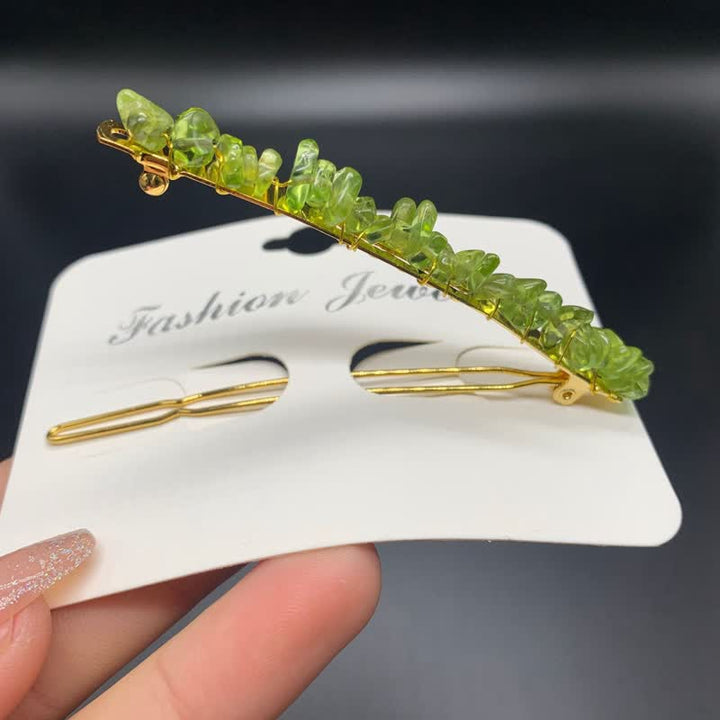 Olivenorma Natural Broken Crystal Hairpin - Peridot - image 15