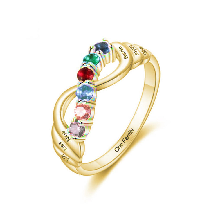 Olivenorma 12 Color Birthstone Lucky Ring - Gold - 11 - 6 Birthstone - image 4