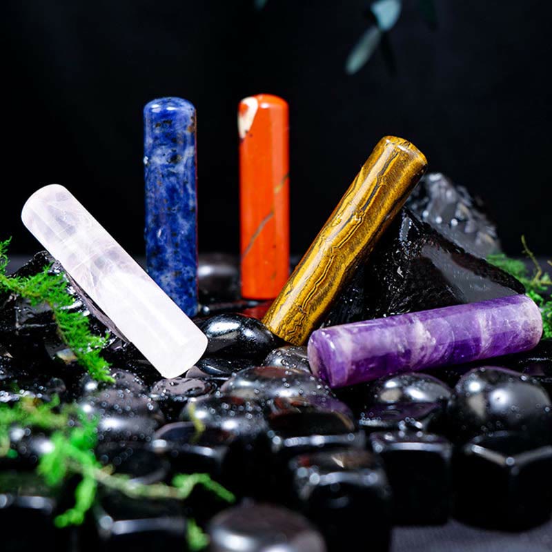 Olivenorma Natural Chakra Crystal Cylinder Ornament Gemstone Decoration - image 10