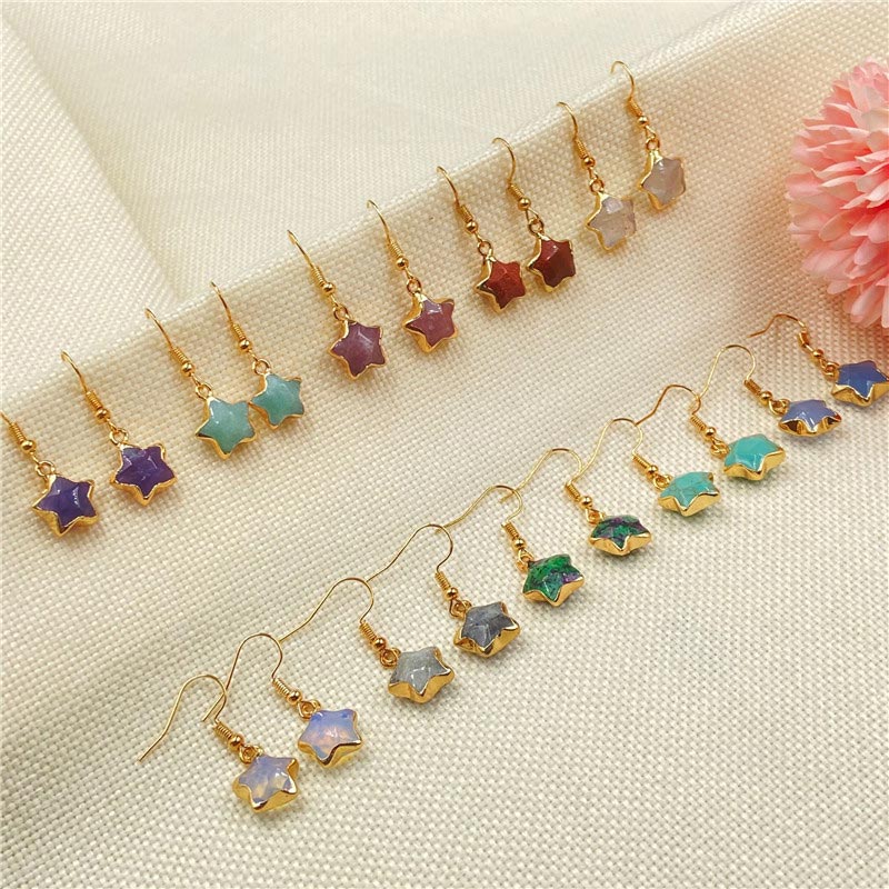 Natural Crystal Stone Earrings - image 0