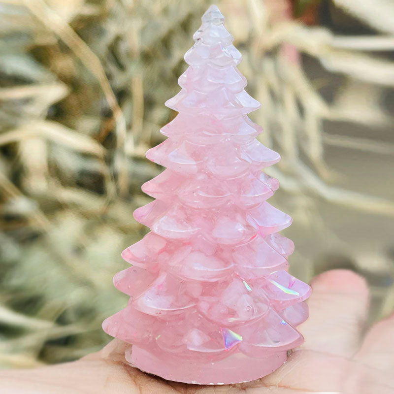 Olivenorma Multi-Color Natural Crystal Christmas Tree Gemstone Decoration - Pink Crystal - 10Pcs - image 9