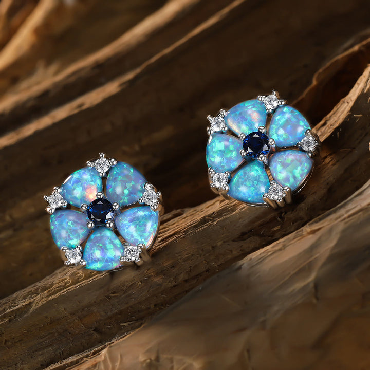 Olivenorma Opal Flower Shaped Earrings - image 4