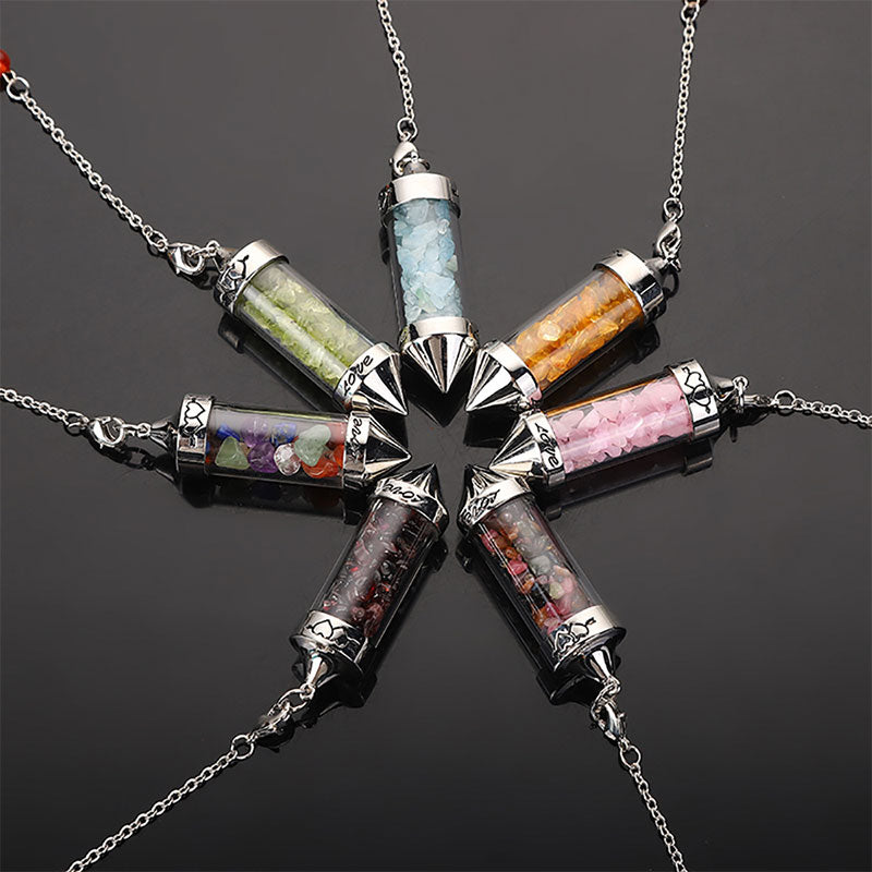 Chakra Colored Crystal Meditation Pendulum - image 1
