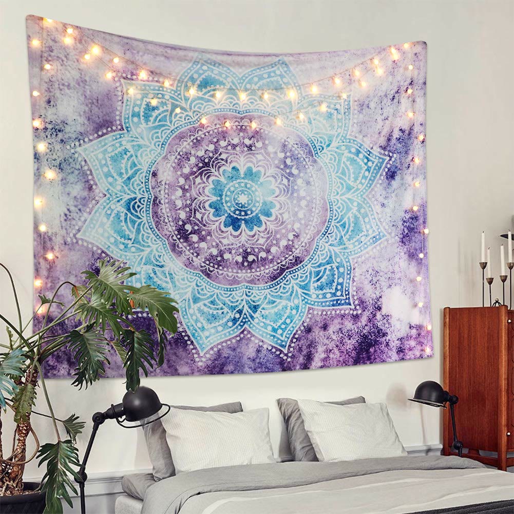 Olivenorma Mandala Purple Blue Wall Hanging Decor Tapestry - Flannel - 78.74"*59.05"(200*150cm) - image 0