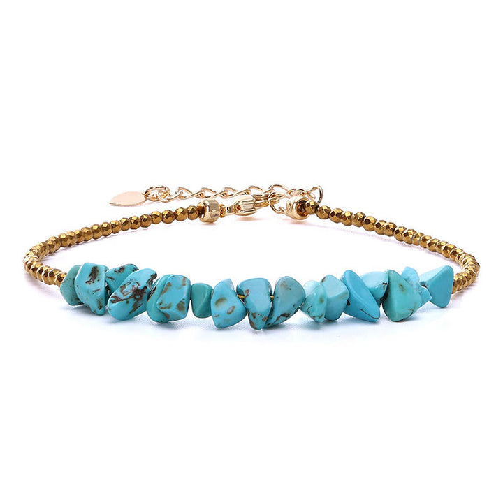 Olivenorma Gold Chain Turquoise Beaded Bracelet - Turquoise - image 0
