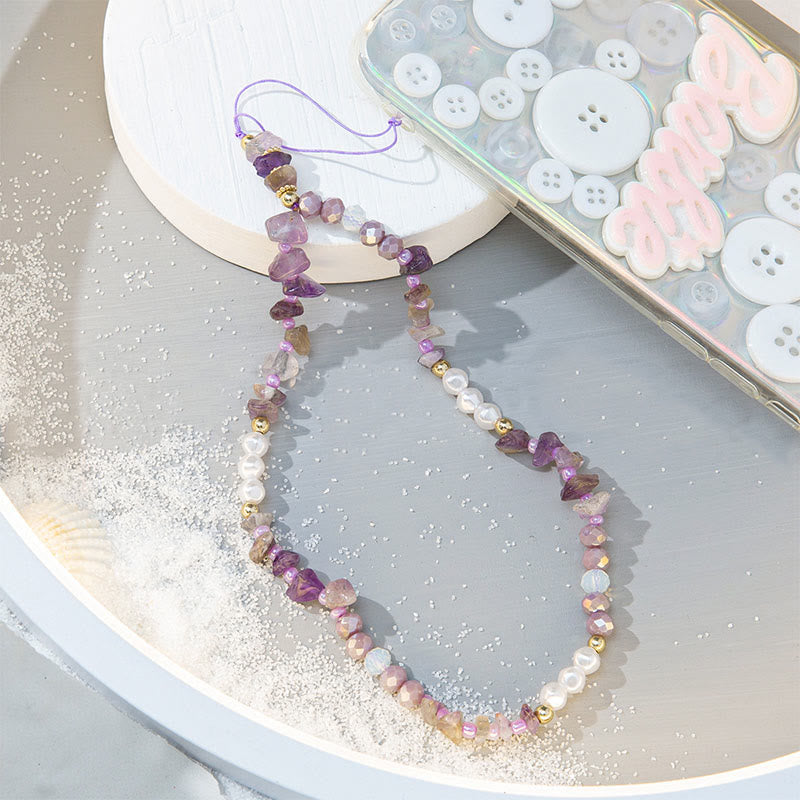 Olivenorma Colorful Gravel Pearl Color Matching Mobile Phone Strap - image 2