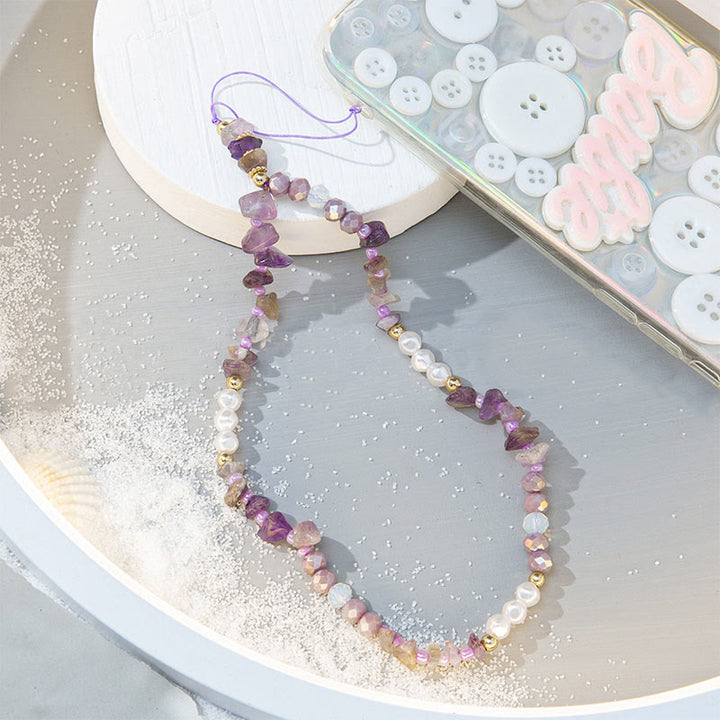 Olivenorma Colorful Gravel Pearl Color Matching Mobile Phone Strap - image 2